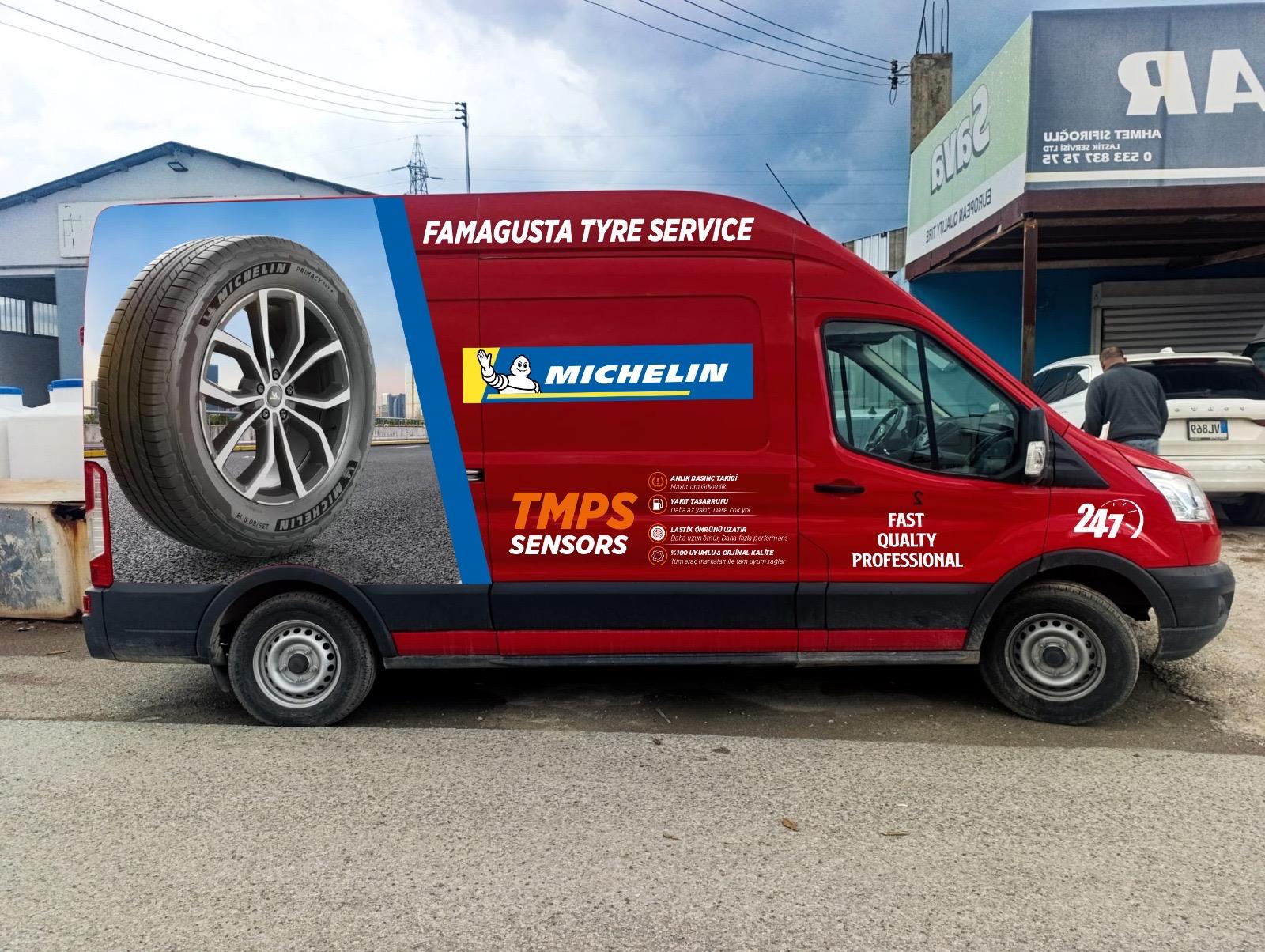 Michelin kaplamalı mobil lastik servis aracı